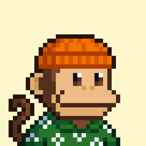Pixel-art portrait of readylayerone